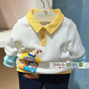 春款婴童小熊童装男童宝宝婴童休闲卫衣翻领套头T0MW225206K