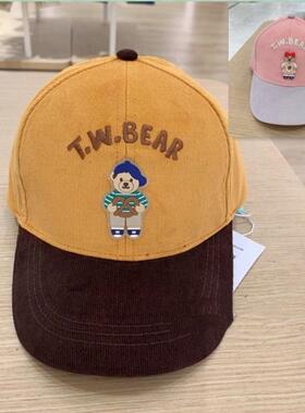 秋款男女童韩版时尚棒球帽TKAC22F992B 黄色  粉色 鸭舌帽