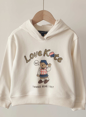 2024春秋新款卡通小熊童装女童连帽卫衣休闲毛圈棉TTMW241154A