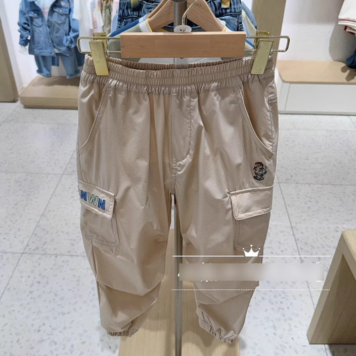 2025春夏季男童工装裤休闲束脚小熊防晒轻薄长裤百搭TKTC252301K