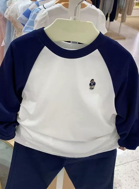 2025春季小熊男童长袖T恤纯棉圆领套头衫中大童上衣TKLA24N892R