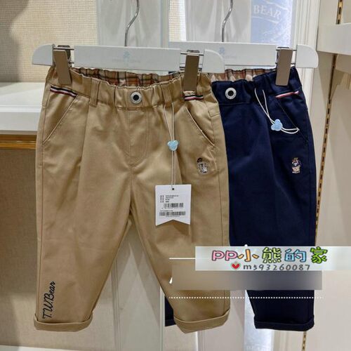 小熊童装长裤梭织棉休闲