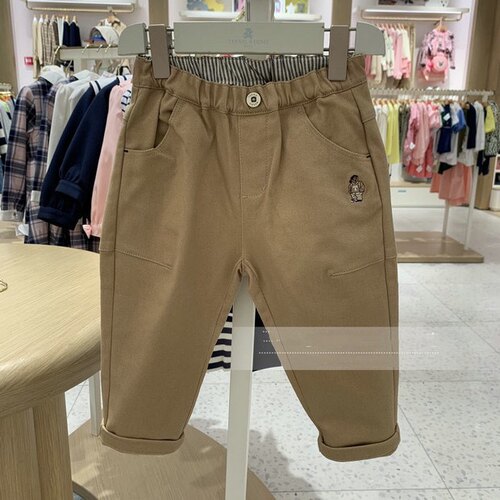 春秋季新款小熊童装男童婴童休闲裤松紧腰长裤T0TC214901B SR