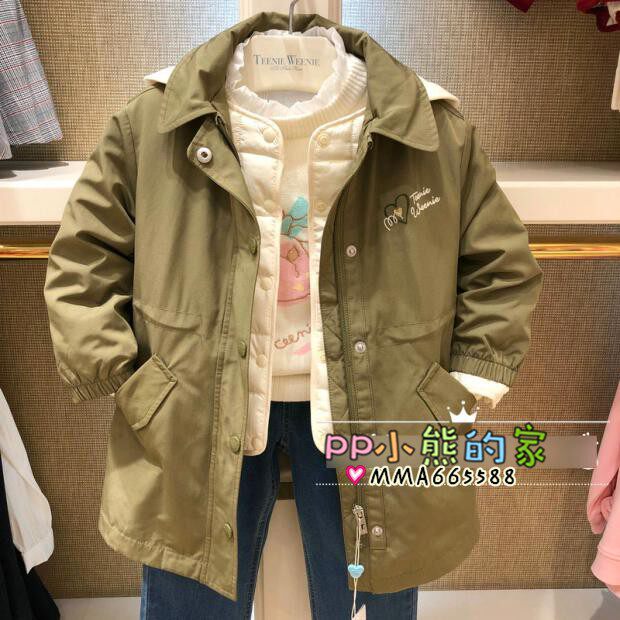 促销秋冬款童装女童两件套棉服风衣外套TKJJ204952A内胆可拆