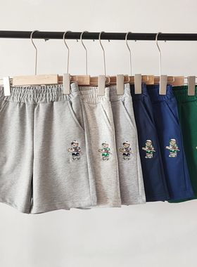 2024夏季男女童休闲运动短裤纯棉卡通小熊TTTM246287N