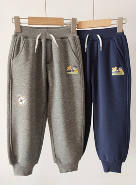 2023秋冬季新款男童加绒卫裤休闲运动裤子TTTM234V02K