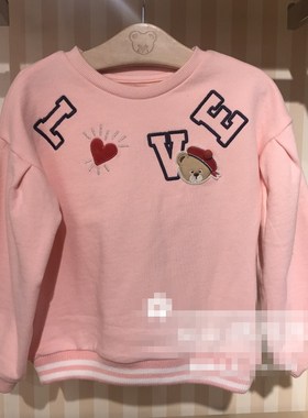 现货春秋款女童圆领长袖套头卫衣针织衫PCMT81241M  MT81241M