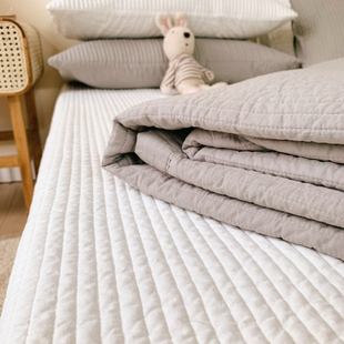 【质+】博主种草好货|ins韩国外贸水洗全棉床盖加厚绗缝纯棉床单