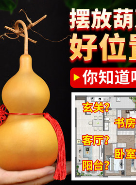 天然中大号葫芦摆件开业乔迁礼物家居玄关招财挂件装饰送底座祈福