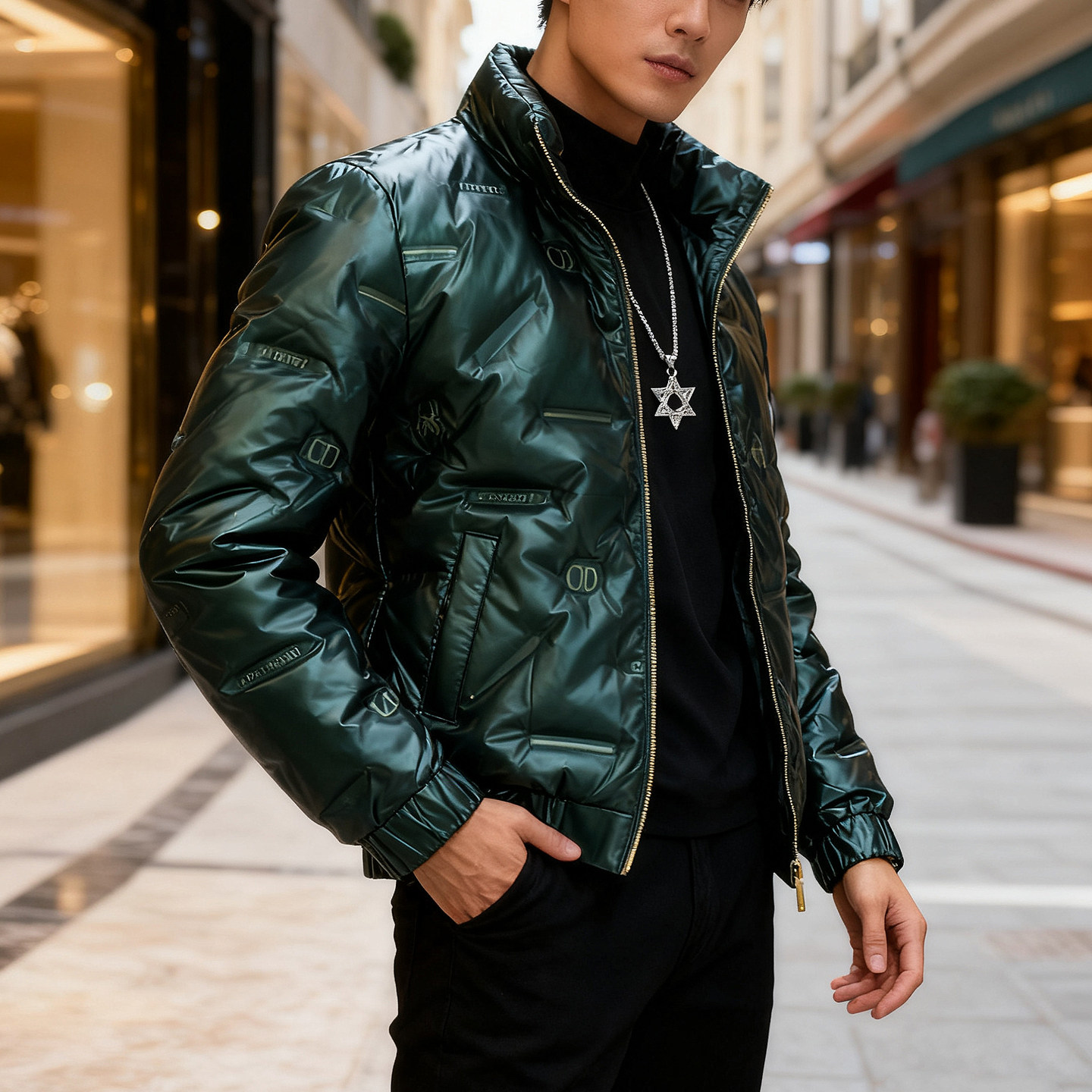 亮面棉服男士冬季短款加厚免洗外套潮牌保暖痞帅高级感男款棉袄子