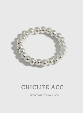 925纯银日韩圆珠豆豆ins风百搭