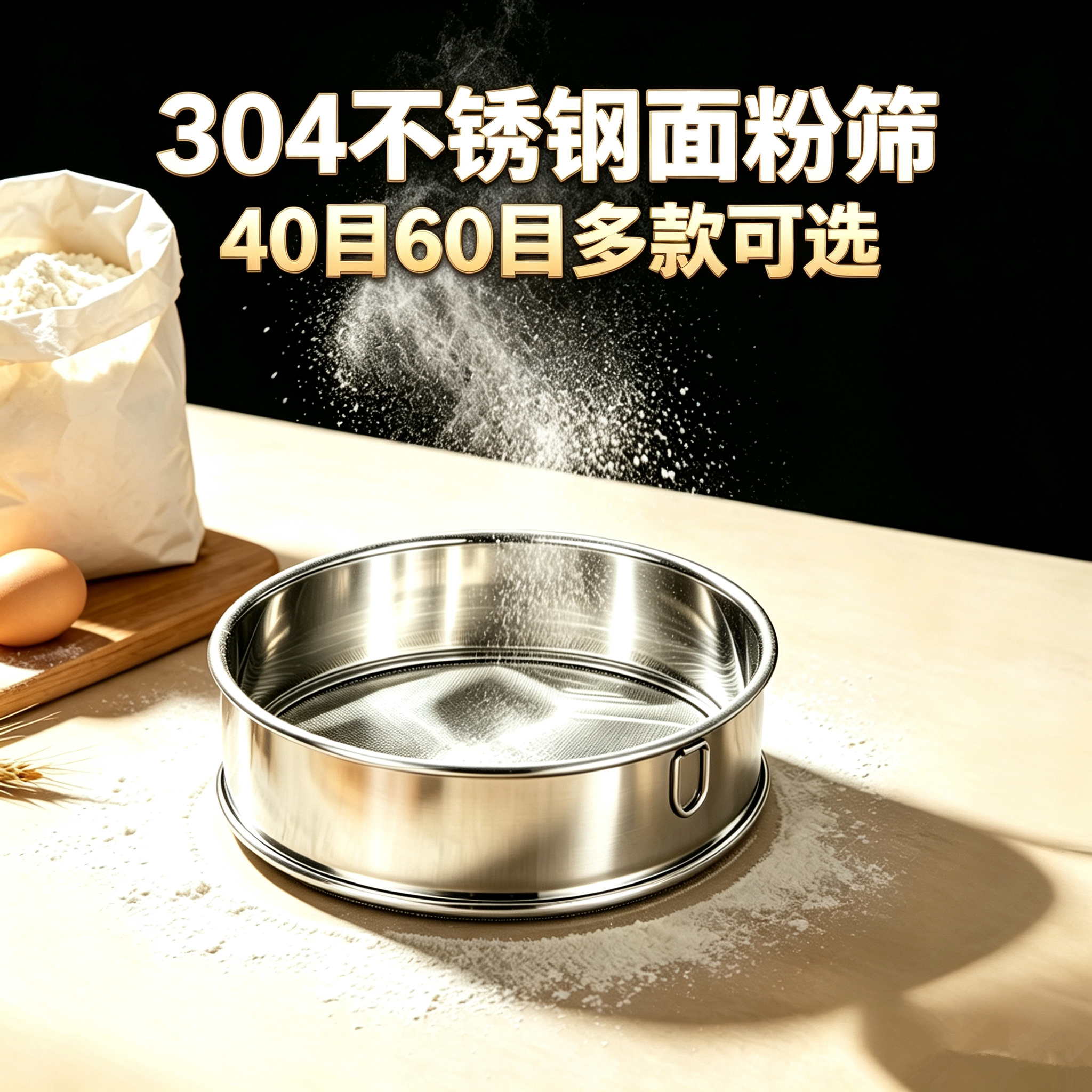 304不锈钢面粉筛细漏网家用筛网过滤网筛虫子面罗箩锣筛面粉筛子