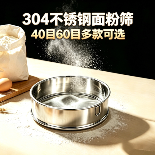 304不锈钢面粉筛细漏网家用筛网过滤网筛虫子面罗箩锣筛面粉筛子