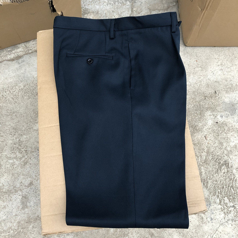 正榀藏青色海毛哔叽冬裤带屁兜宽松军迷裤冬季罩裤中老年休闲长裤