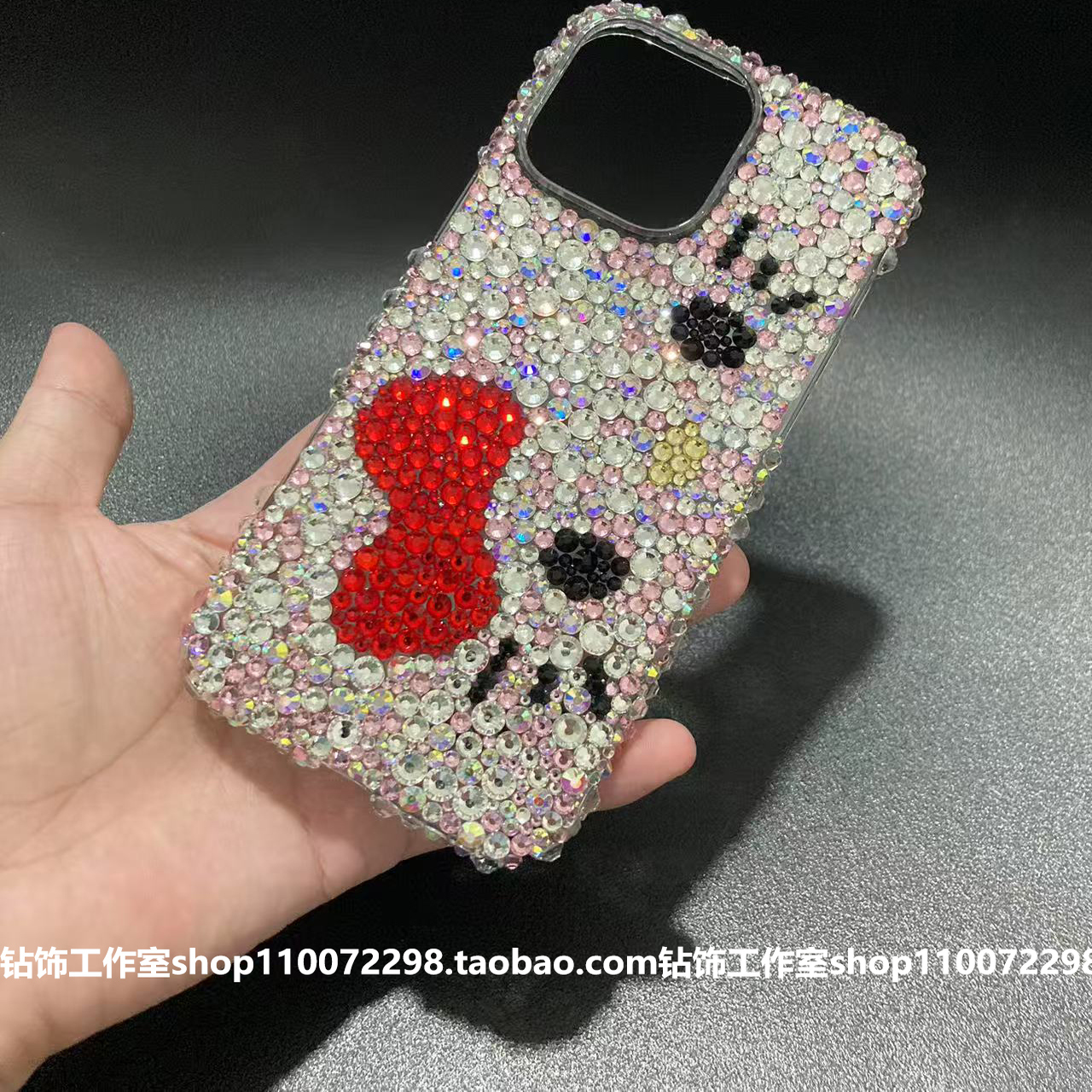 苹果16pm手机壳透明水钻闪定制