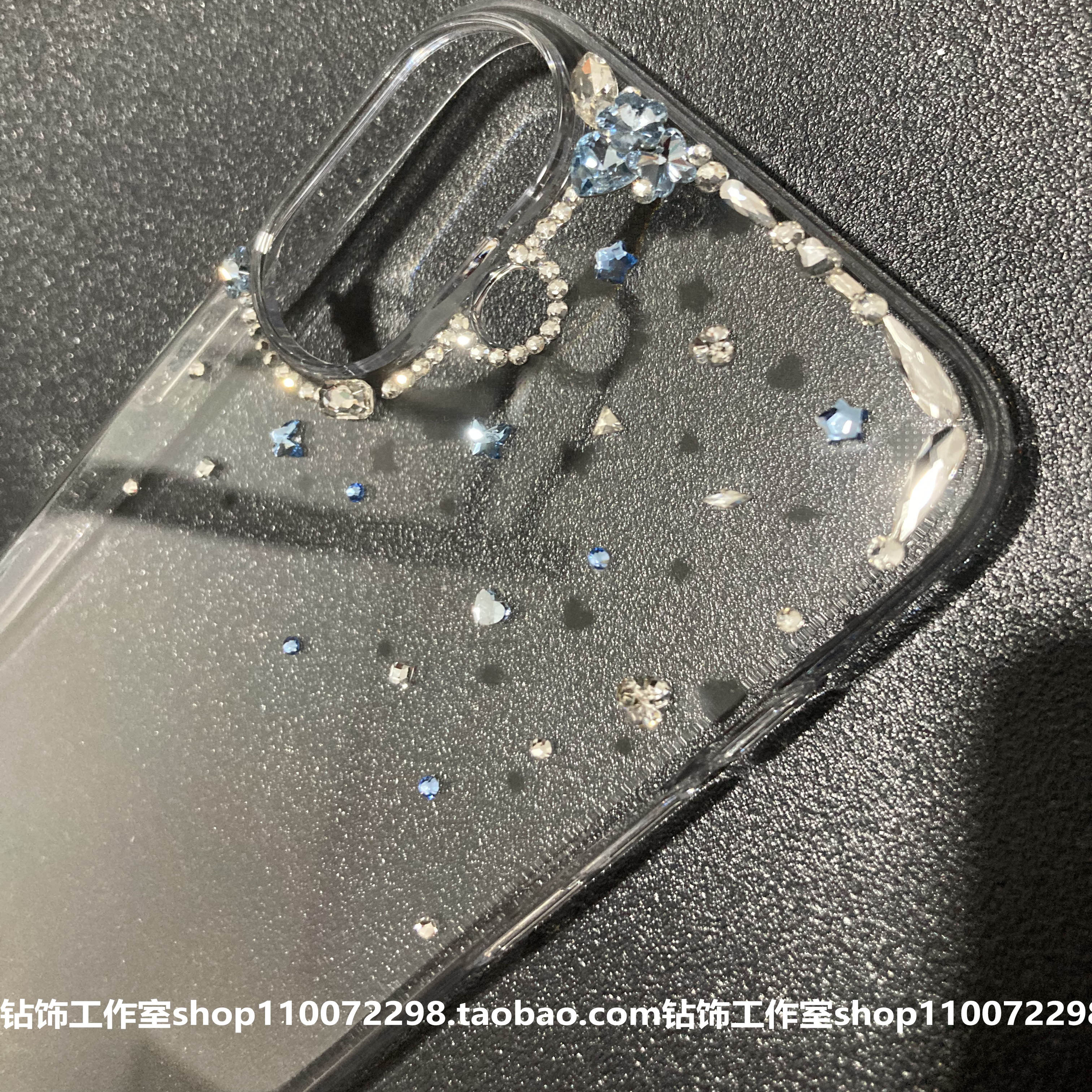 苹果16pm手机壳透明水钻闪