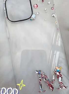 适用苹果16promax手机壳15plus镶钻14pm13mini1211保护套水钻防摔