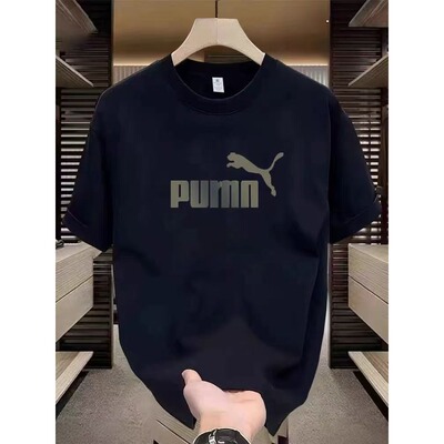 棉潮流透气简约ins标准原宿专柜清仓短袖印花圆领t恤男女潮气质