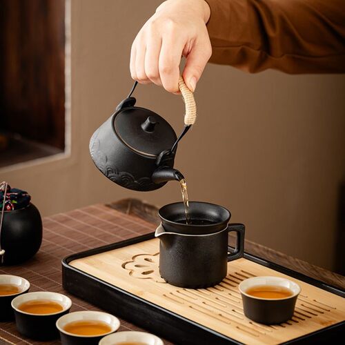黑陶便携式旅行功夫茶具套装家用高档户外露营旅游陶瓷泡茶壶茶杯