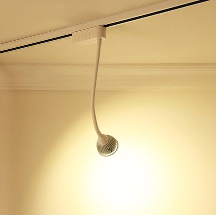 黑色led软管射灯3W5W7W加长明装轨道弯管灯展厅背景墙照画导轨灯