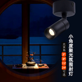 黑色小角度明装 射灯聚光束3度8度15度24度展厅茶室1W3W氛围洗墙灯