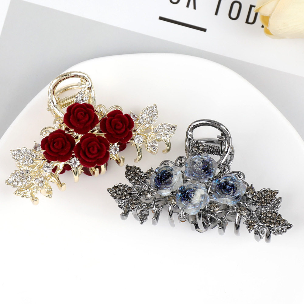 现货批发金属玫瑰花抓夹中号气质百搭盘发头饰发量少鲨鱼夹抓夹,饰品/流行首饰/时尚饰品新,民族风发饰,淘宝优惠券,粉丝福利购,淘宝优惠卷