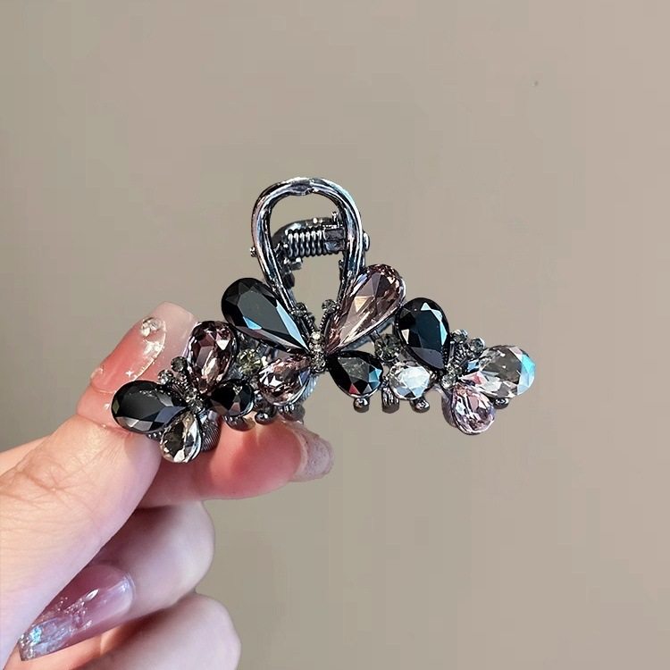 法式轻奢水晶蝴蝶抓夹女小号发量少新款后脑勺半扎发鲨鱼夹子顶夹,饰品/流行首饰/时尚饰品新,民族风发饰,淘宝优惠券,粉丝福利购,淘宝优惠卷