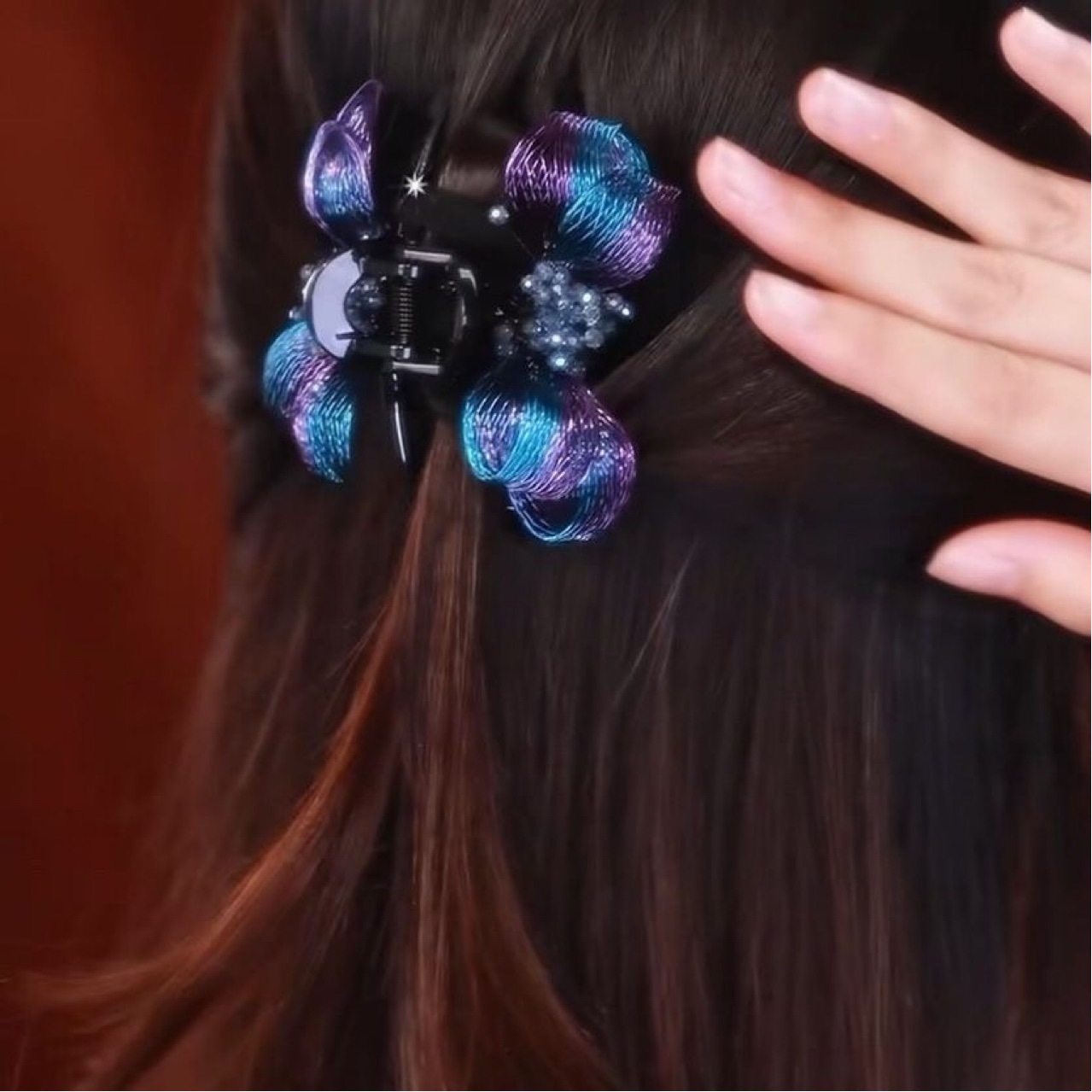 【红玫瑰】新年限定设计师款重工铜丝玫瑰7.5公分亚克力抓夹马尾,饰品/流行首饰/时尚饰品新,民族风发饰,淘宝优惠券,粉丝福利购,淘宝优惠卷