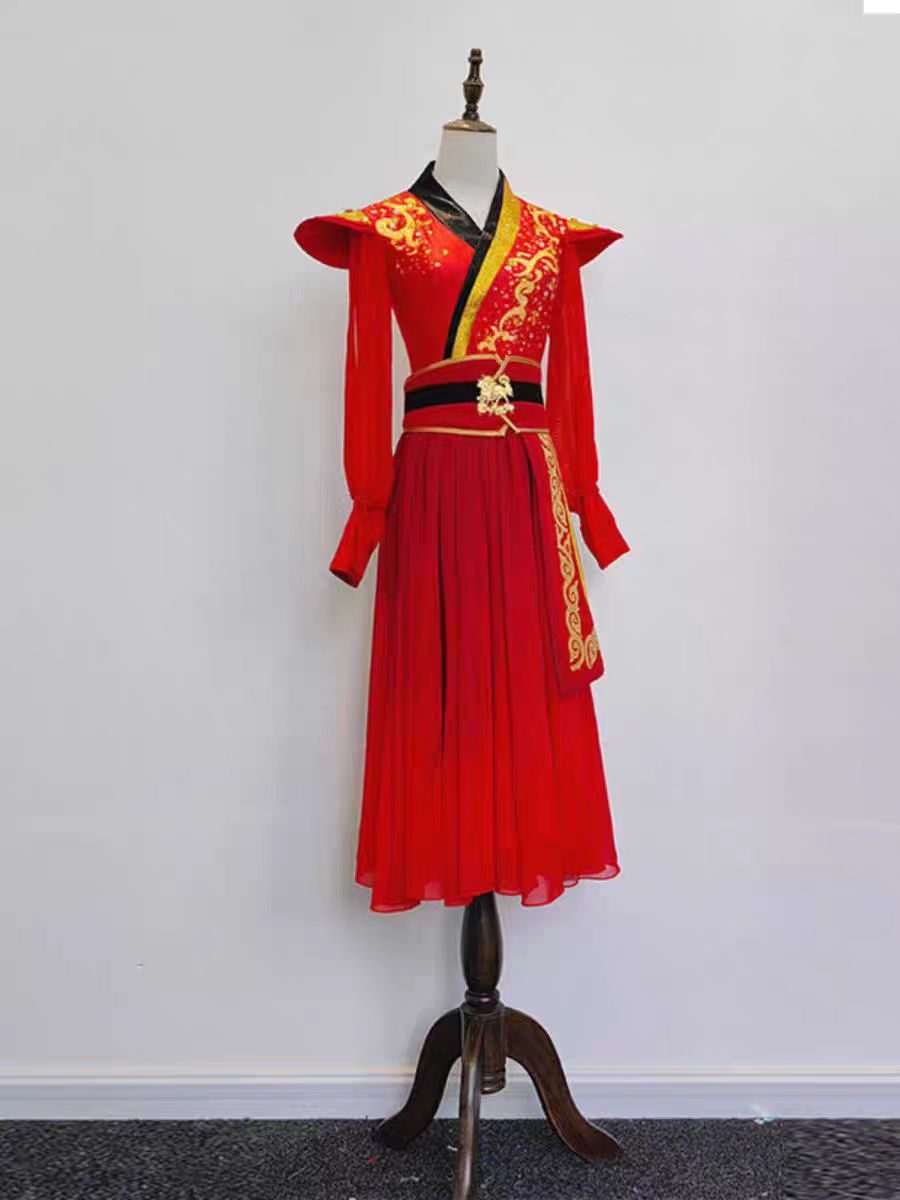 打鼓演出服女2024新款中国风舞蹈服锣鼓队现代舞水鼓舞开场舞成人