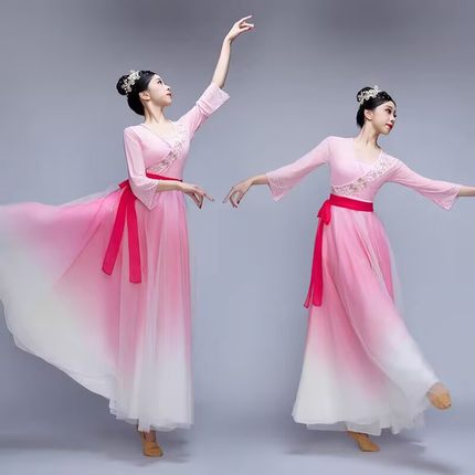 开场舞大摆裙演出服女2025新款飘逸大气歌伴舞蓬蓬裙现代舞蹈服装