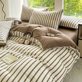 2026南通四件套纯棉全棉学生宿舍单人三件套简约男加厚被套床笠款