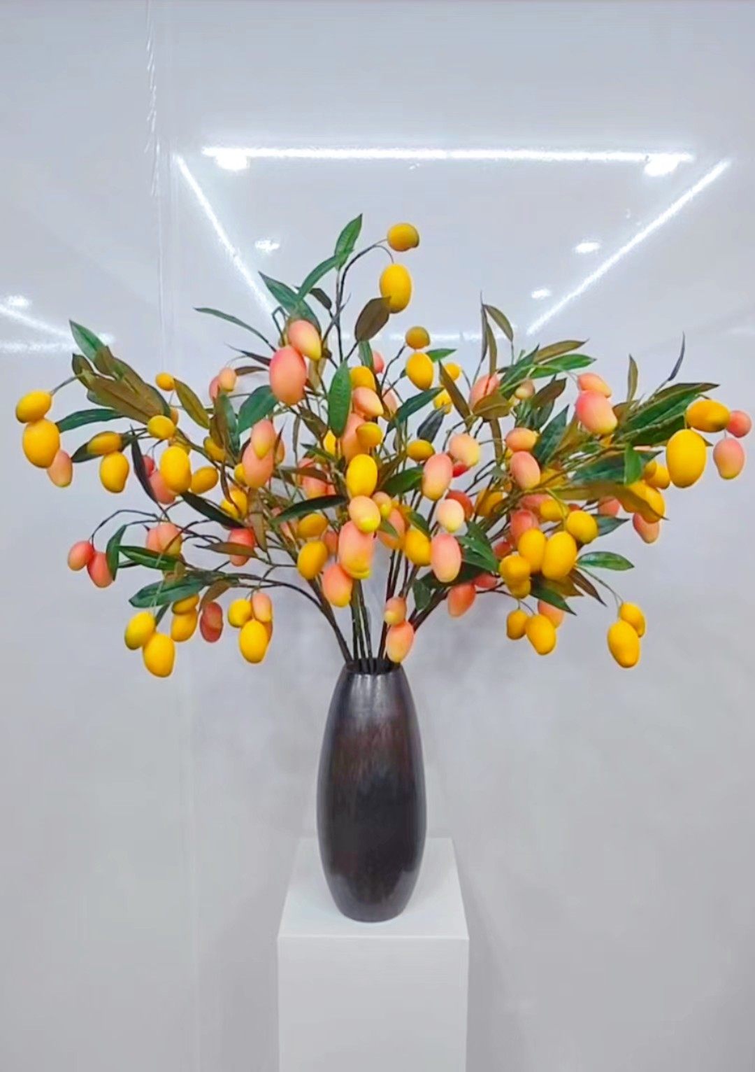 单支仿真水果田园风小芒果摄影diy道具布景装饰室内插花摆件盆景