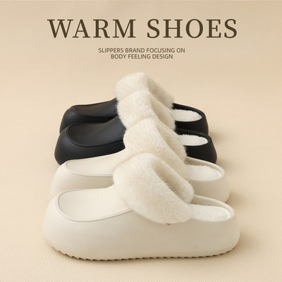 日本2025新款防水棉拖鞋外穿室内家居女士防滑保暖加厚秋冬季毛绒