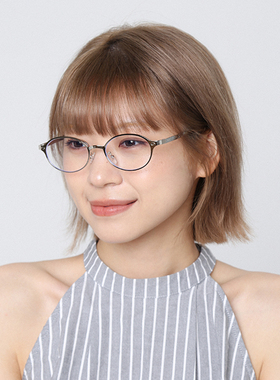 日系文艺银色边眼镜女金属素颜