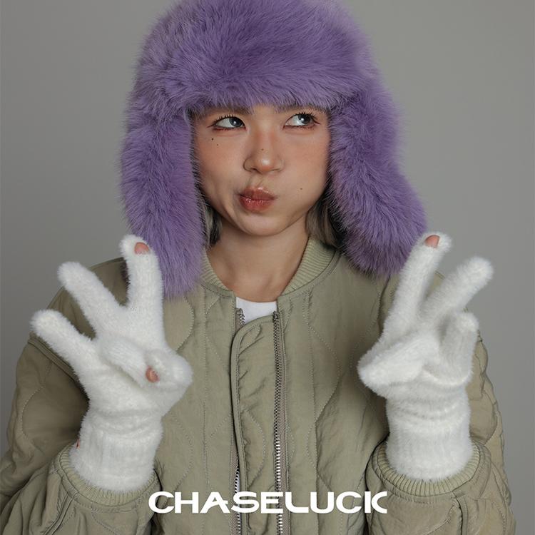 CHASELUCK仿貂绒毛毛帽子雷锋帽