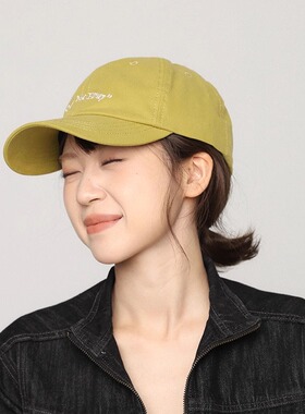 高品质绿色字母棒球帽女夏季新款大头围显脸小防晒遮阳帽子鸭舌帽