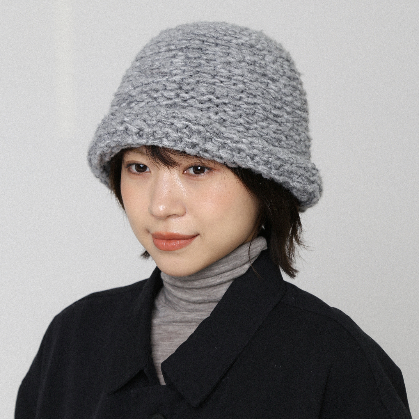 羊毛灰色渔夫帽加厚保暖百搭