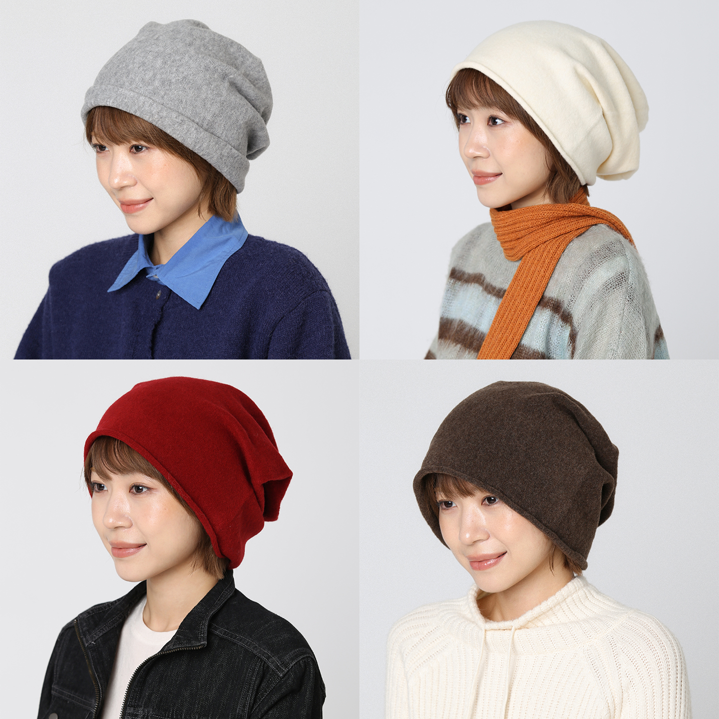 纯色大头围堆堆帽女护耳保暖冷帽