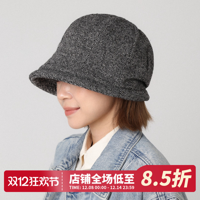 高级感大头围针织帽渔夫帽水桶帽