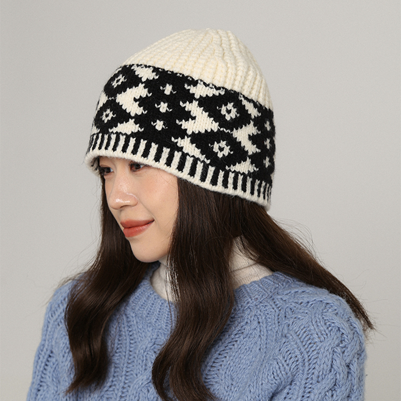 CHASELUCK长乐提花撞色针织帽