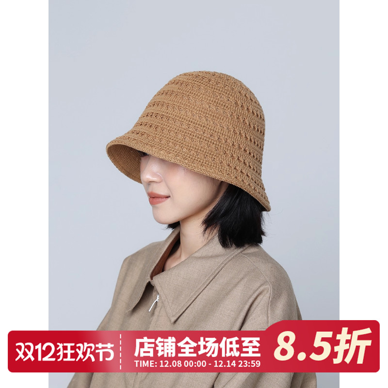 CHASELUCK长乐镂空咖色渔夫帽