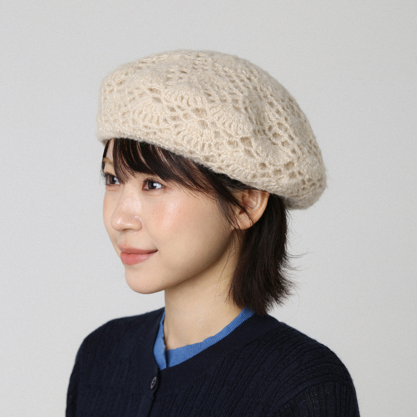 『双层保暖』日系手工钩花针织贝雷帽女秋冬画家帽显脸小毛线帽子