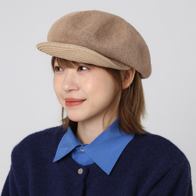 折叠鸭舌帽编织贝雷帽时尚亚麻
