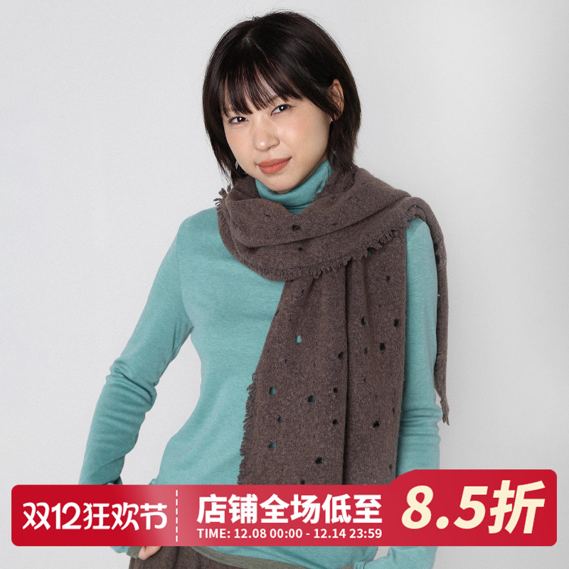 高级感护颈百搭破洞镂空围巾