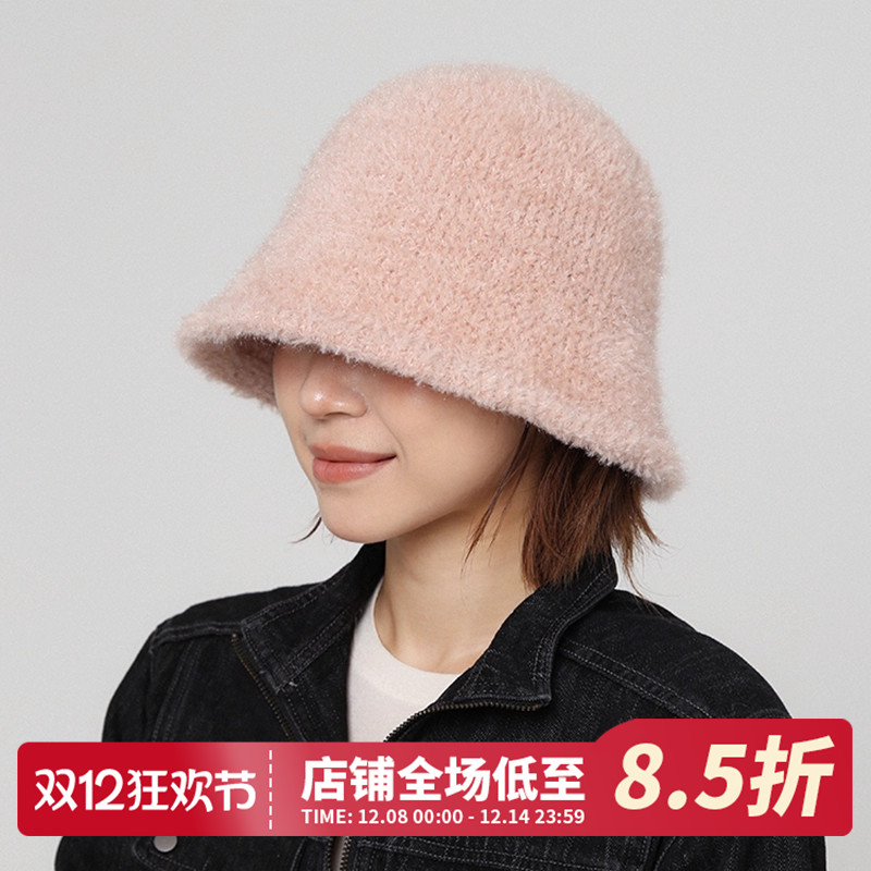 新款针织渔夫帽子女冬季百搭日系