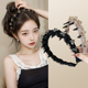 薄纱缠绕波浪发箍女高颅顶头箍带齿防滑洗脸高级感压发卡头饰发捆