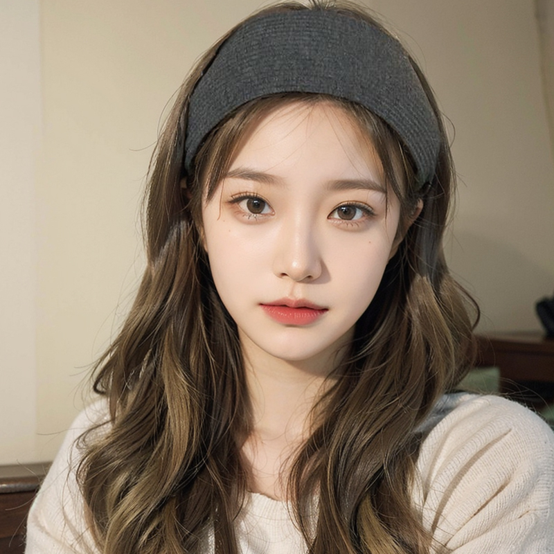 易梦玲同款复古纯色针织发饰