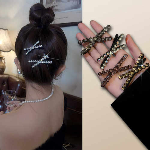 2024新款前额精致刘海夹水钻百搭