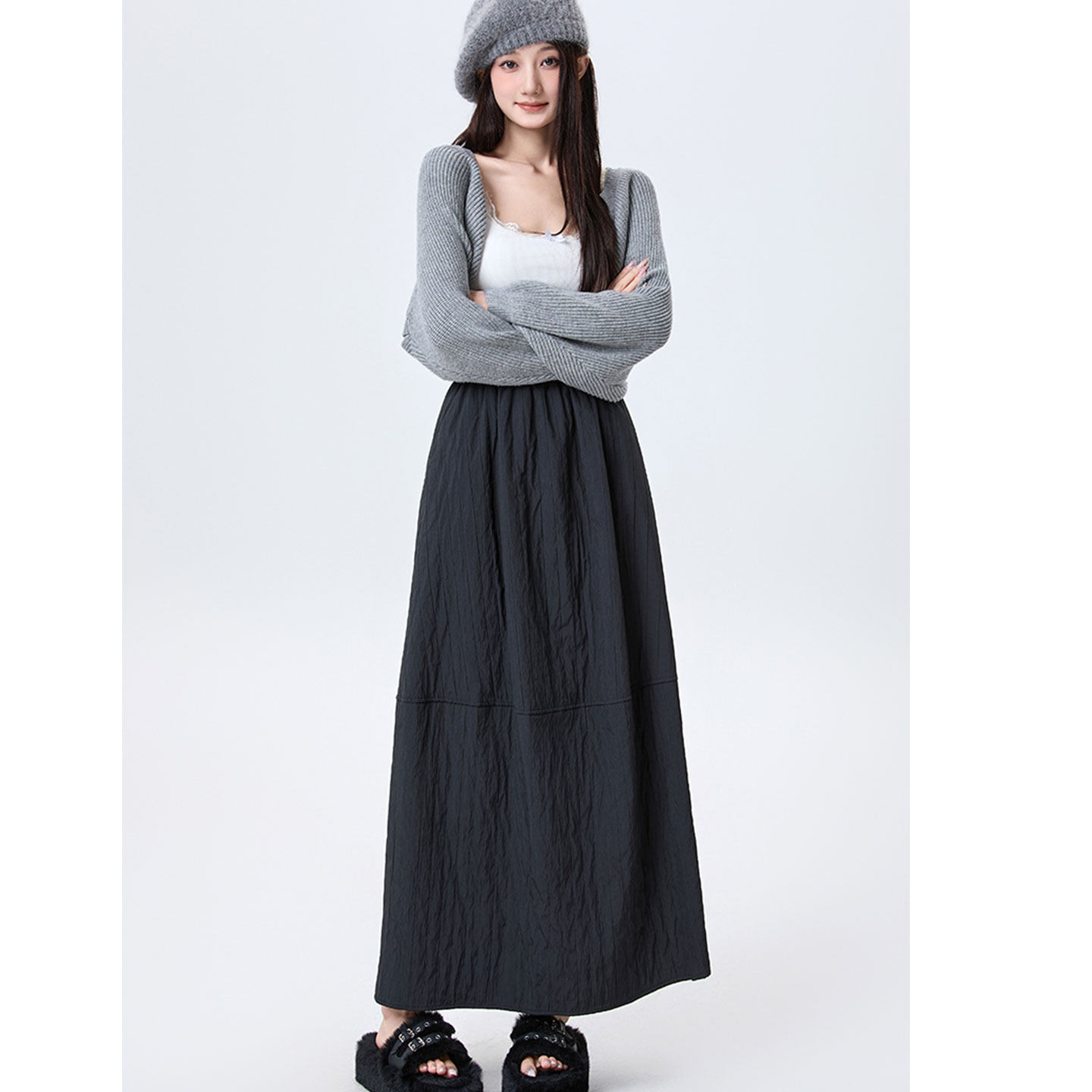 【赠运费险】日系文艺肌理半身裙