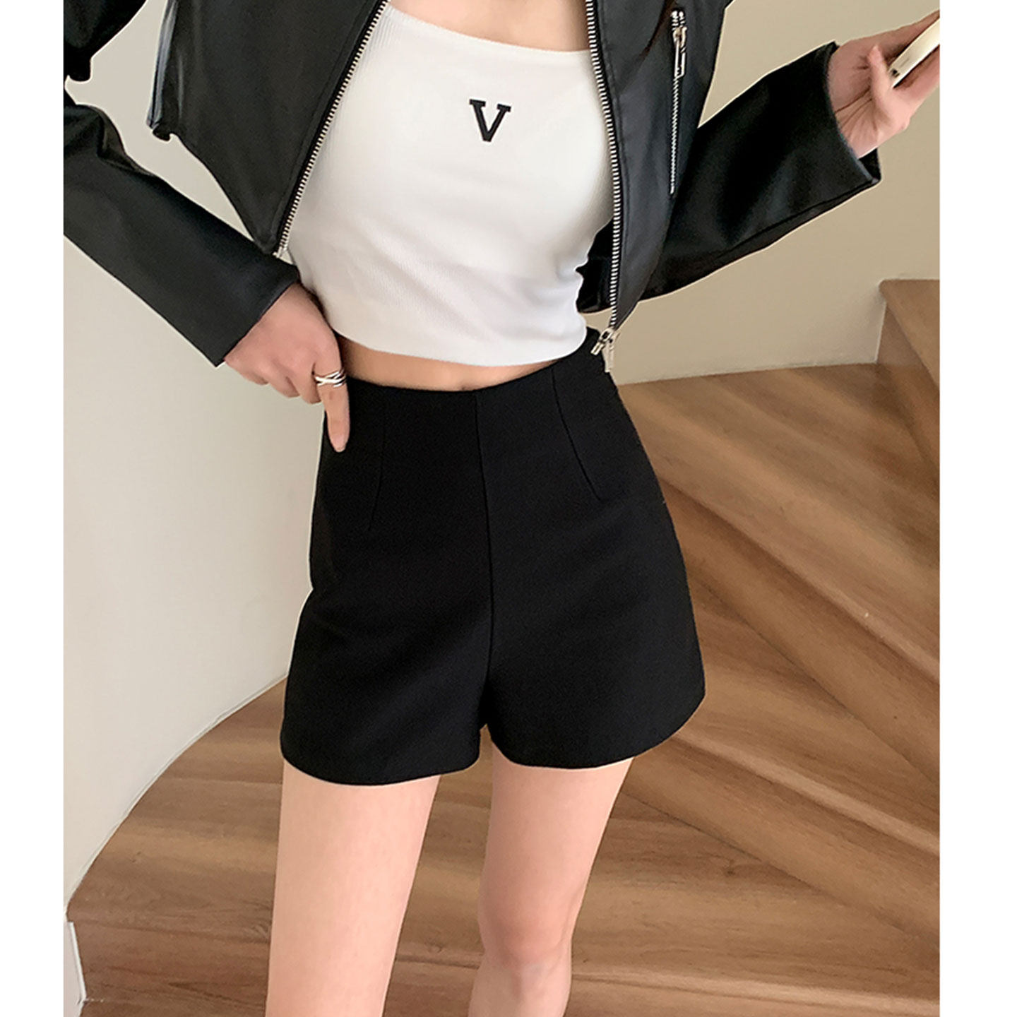 黑色短裤女秋冬新款小个子高腰显瘦阔腿热裤辣妹外穿加绒打底靴裤,女装/女士精品,休闲裤,淘宝优惠券,粉丝福利购,淘宝优惠卷